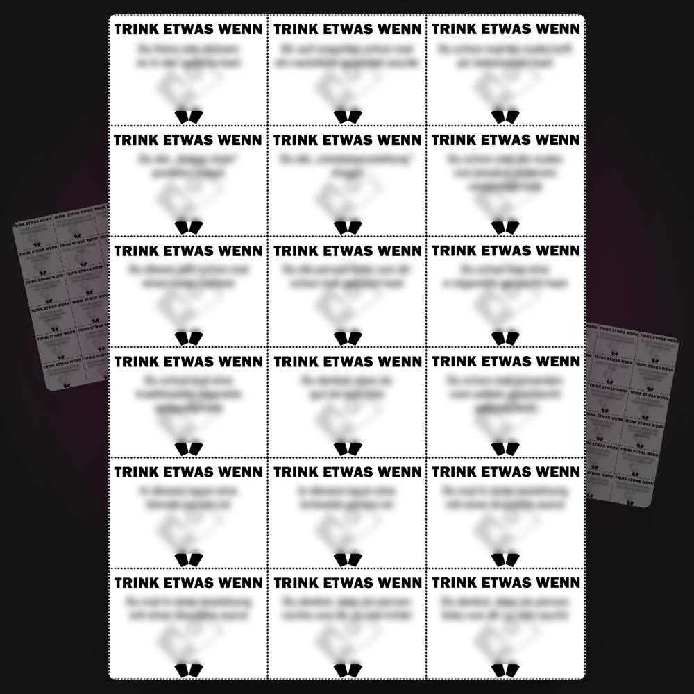Spiel "Trink Etwas Wenn" (Zum Drucken)